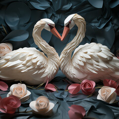 Obraz premium Oiseau en origami, réalisé avec une IA