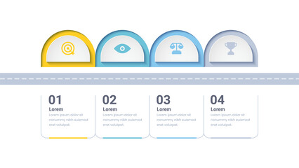 Roadmap Infographic Presentation with 4 steps