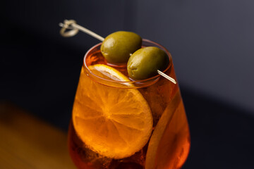 Aperol cocktail at the bar