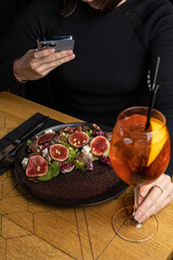 Aperol cocktail at the bar