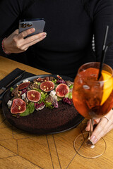 Aperol cocktail at the bar