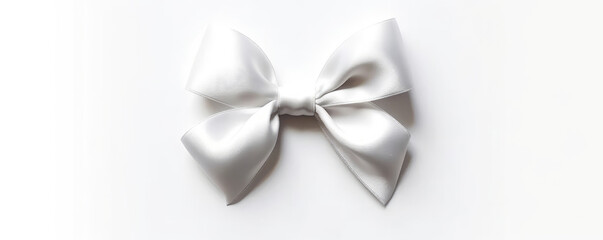 Naklejka premium silver ribbon on white