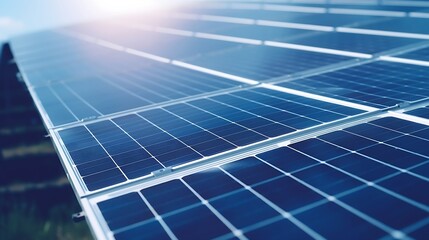 Generative AI : Solar cell farm power plant eco technology.