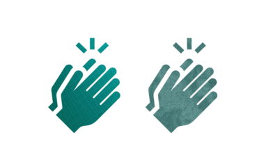 Calp hand icon symbol green with texture