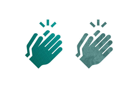 Calp hand icon symbol green with texture