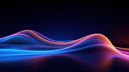 Colorful light neon wave energy background concept AI generated image