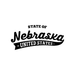 State of Nebraska lettering design. Nebraska, United States, typography design. Nebraska, text design. Vector and illustration.
