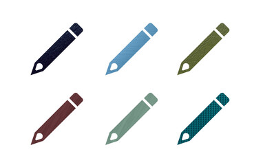 Pencil icon symbol with texture