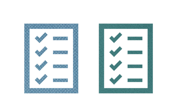 Paper icon symbol blue and green with texture