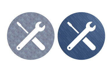 Tools icon symbol gray and blue with texture