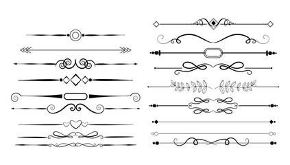 Calligraphic ornamental element set - obrazy, fototapety, plakaty