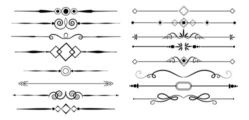 Calligraphic ornamental element set