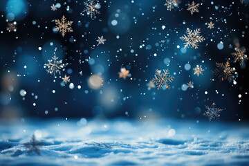 Fototapeta na wymiar christmas tree and snowflakes
