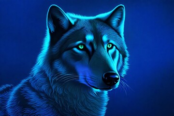 wolf in the night ,wolf in the forest, wolf head with eyes ,portrait of a wolf, ,wolf background ,wolf illustration