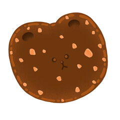 Bear Chocolate Cookie With White Chocolate Chip Cartoon illustration Cute Bear Cute Element Bear Cookie Sticker Bear Sticker