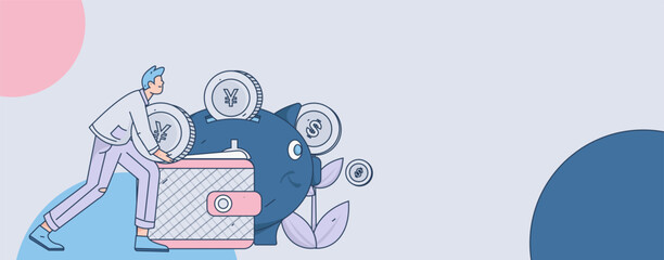 Internet financial management investment flat vector concept operation hand drawn illustration
