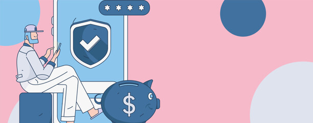 Internet financial management investment flat vector concept operation hand drawn illustration
