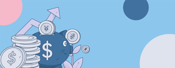 Internet financial management investment flat vector concept operation hand drawn illustration
