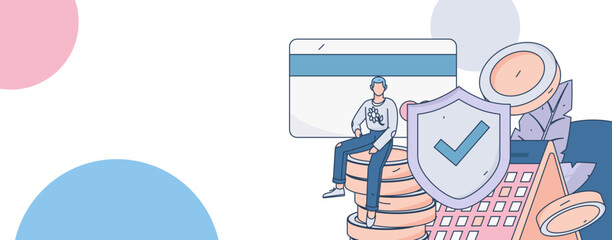 Internet financial management investment flat vector concept operation hand drawn illustration
