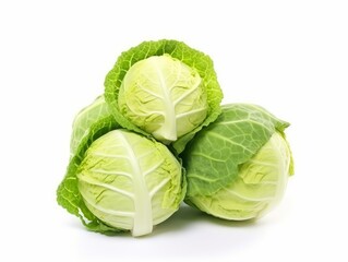 Fototapeta premium A bunch of cabbage fruits isolated on a white background