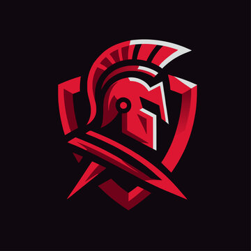 Spartan warrior logo design symbol logotype vector graphic