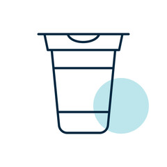 Yogurt cup, plastic container vector icon