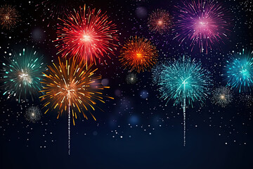 Fototapeta na wymiar Beautiful fireworks wallpaper for presentation background