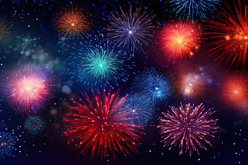 Fototapeta premium Beautiful fireworks wallpaper for presentation background