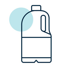Milk plastic bottle vector icon