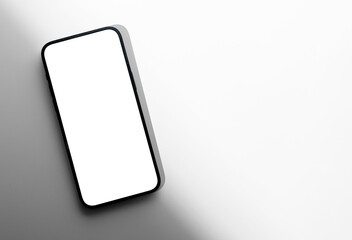 Fototapeta na wymiar Mobile phone screen mock up. Smartphone mockup, blank clean display