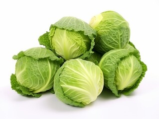 A bunch of cabbage fruits isolated on a white background