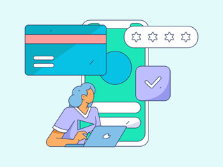 Internet financial management investment flat vector concept operation hand drawn illustration
