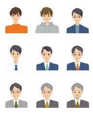 色々な年代の男性のアイコン