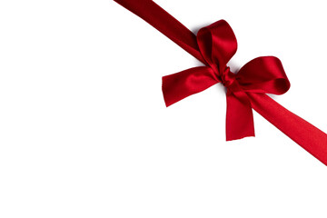 Red gift bow on white - 677119620