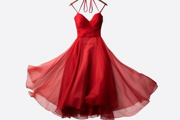 Charm and Elegance of Red Dress. Generative Ai