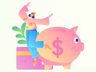 Internet financial management investment flat vector concept operation hand drawn illustration
