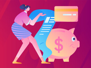 Internet financial management investment flat vector concept operation hand drawn illustration
