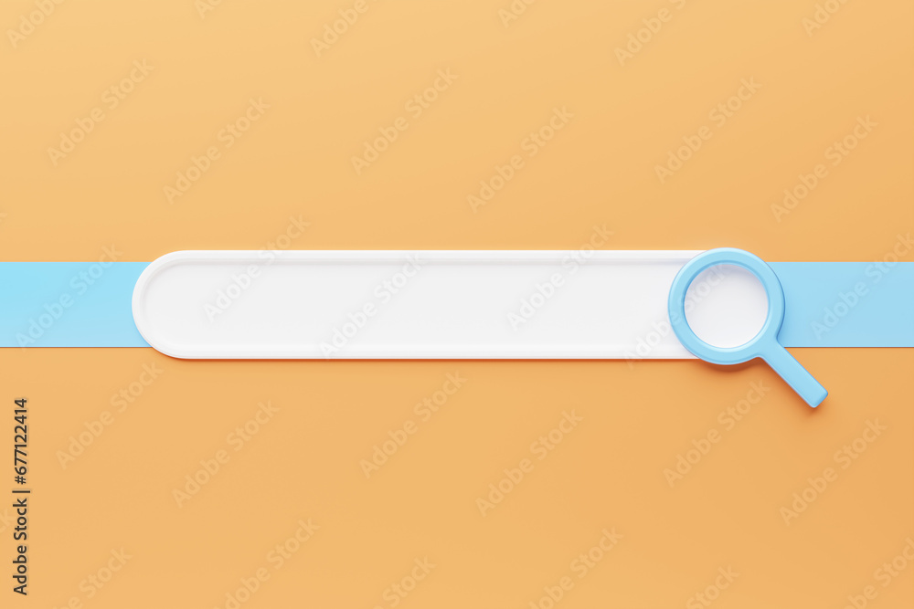 Poster 3d illustration search bar for ui. layout design for apps and website. search address icon and curso