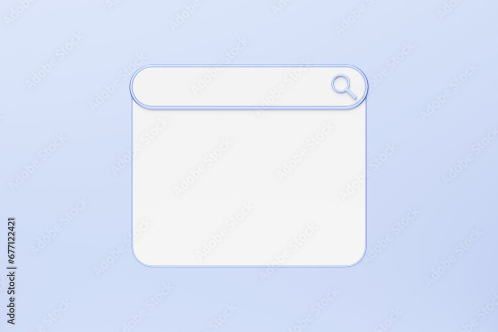 Poster 3d illustration search bar for ui. layout design for apps and website. search address icon and curso