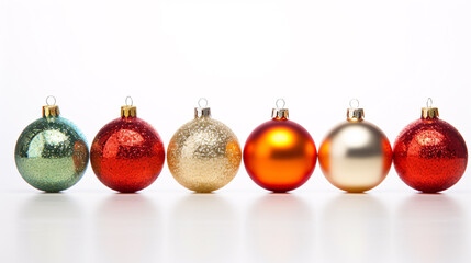 Festive Christmas Ornaments with intriguing color variations on a single color background