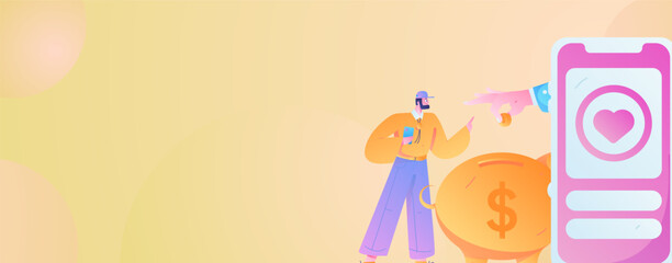 Internet financial management investment flat vector concept operation hand drawn illustration
