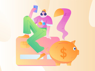 Internet financial management investment flat vector concept operation hand drawn illustration
