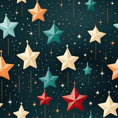 Obraz premium Festive Snowflake Wrapping Paper Seamless Tileable Pattern Design.