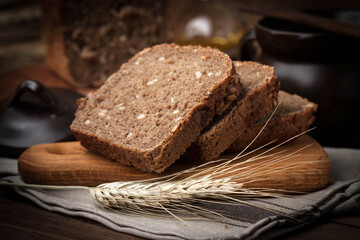Wholemeal bread with sunflower seeds.