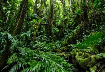 Fototapeta premium Canopy Cathedral: El Yunque Rainforest Puerto Rico.