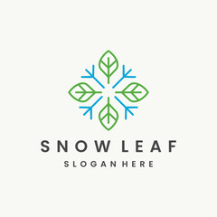 Snow leaf logo template vector illustration design