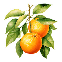 Orange, Fruits, Watercolor illustrations