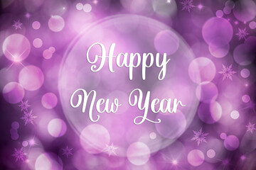 Purple Christmas Background, Shiny With Text Happy New Year