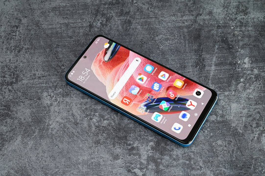 Smartphone Xiaomi Redmi Note 12 Ice Blue in Russia, Moscow, November 10, 2023