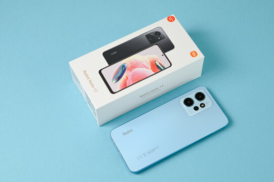 Smartphone Xiaomi Redmi Note 12 Ice Blue in Russia, Moscow, November 10, 2023